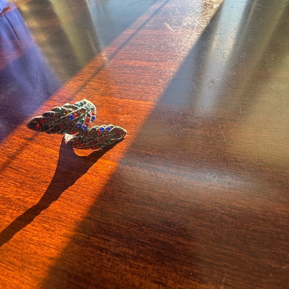 Womens antique silver ring with colored stones. - Picture 7 of 7